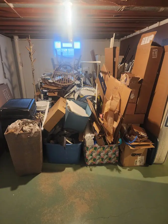 Roll-off dumpster container at job site for Yard Waste Dumpster Rental in Casco